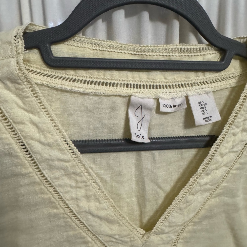 Joie Light Butter Linen Blouse